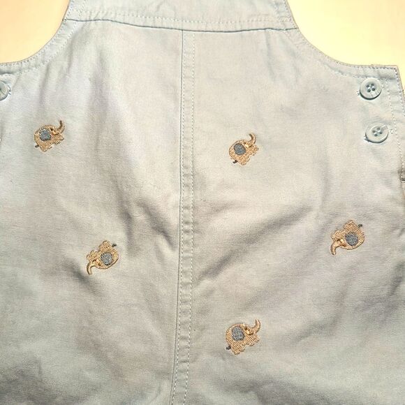 Baby Boys 100% Cotton Elephant Embroidered Overalls, size 12 months - Picture 4 of 9